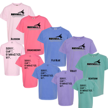 Load image into Gallery viewer, Sorry. Can't. Gymnastics. Bye. Youth Garment-Dyed Heavyweight T-Shirt