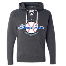 Load image into Gallery viewer, Athens Area Youth Baseball Adult Hoodie w/ Ties