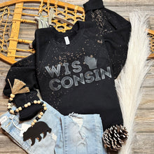 Load image into Gallery viewer, Wisconsin Black on Black Crewneck Sweatshirt
