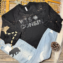 Load image into Gallery viewer, Wisconsin Black on Black Crewneck Sweatshirt