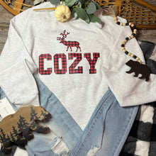 Load image into Gallery viewer, Buffalo Plaid Cozy Crewneck Sweatshirt