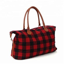 Load image into Gallery viewer, Buffalo Plaid Weekender Bag
