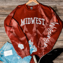 Load image into Gallery viewer, Midwest Wisconsin Distressed Sweatshirt