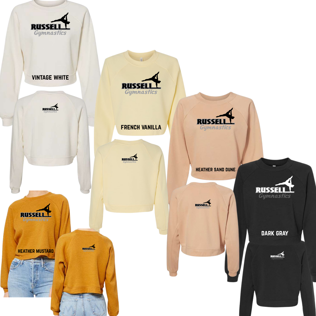Women's Crop Raglan Fleece Crewneck Sweatshirt