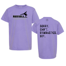 Load image into Gallery viewer, Sorry. Can&#39;t. Gymnastics. Bye. Youth Garment-Dyed Heavyweight T-Shirt
