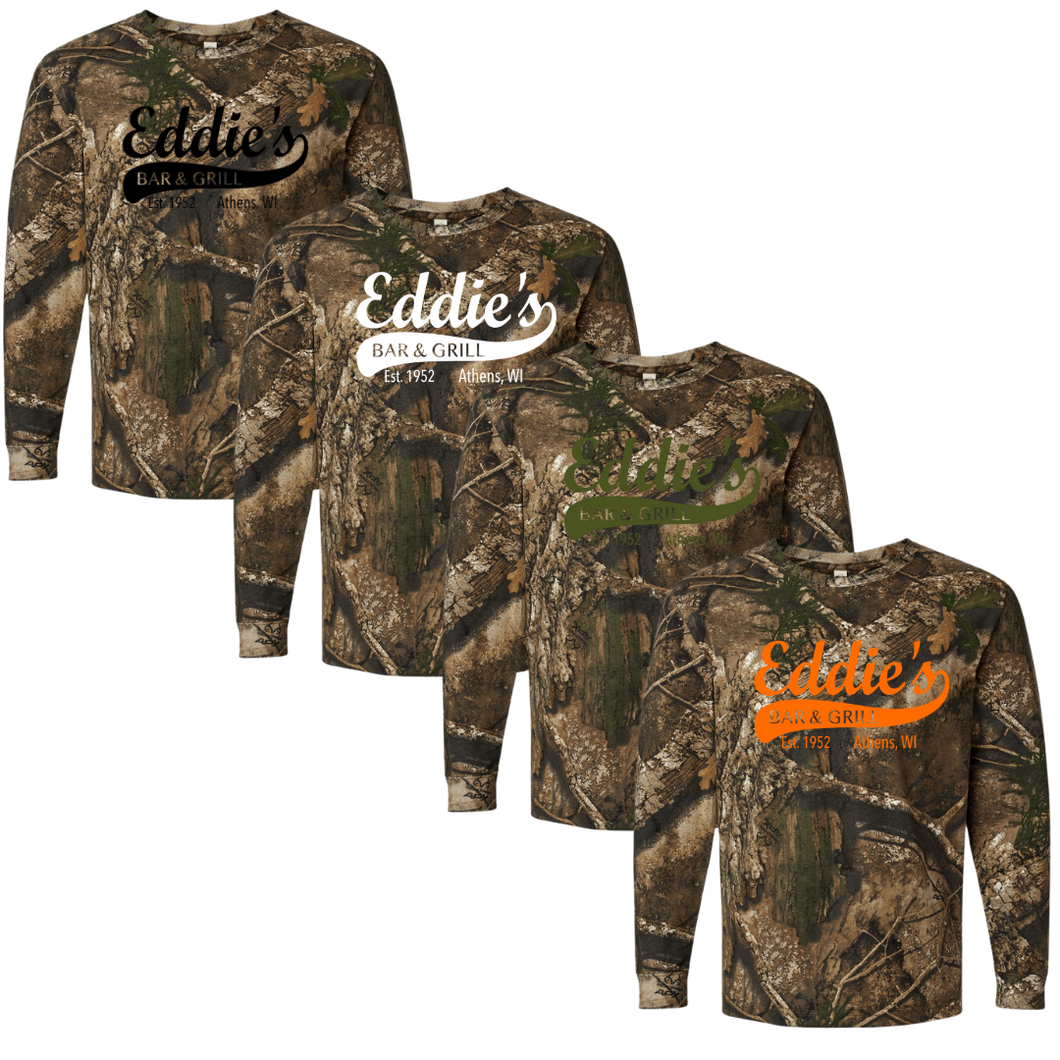 Eddie's Bar & Grill Long Sleeve Tee- Camo