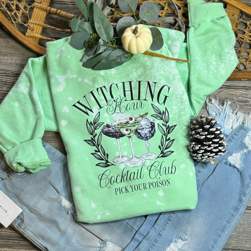 Witching Hour Cocktail Club Bleached Crewneck Sweatshirt