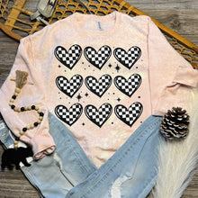 Load image into Gallery viewer, Checkered Hearts Crewneck Sweatshirt
