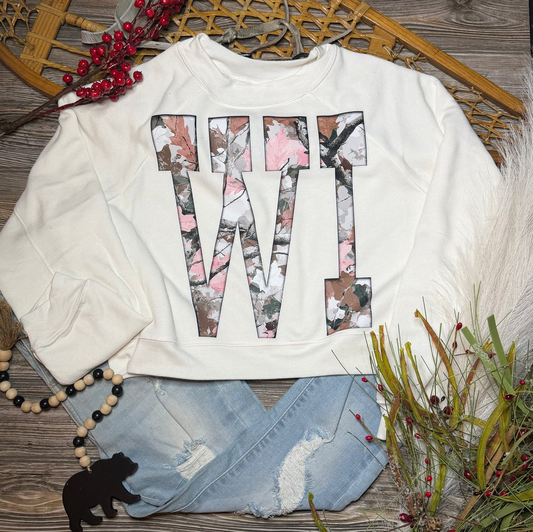 Camo WI Crop Sweatshirt