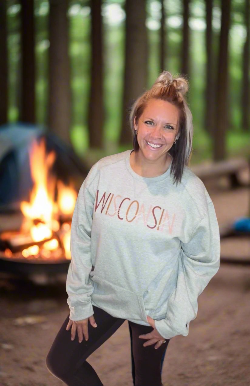 The Northwoods Wisconsin Crewneck Sweatshirt w/Pocket