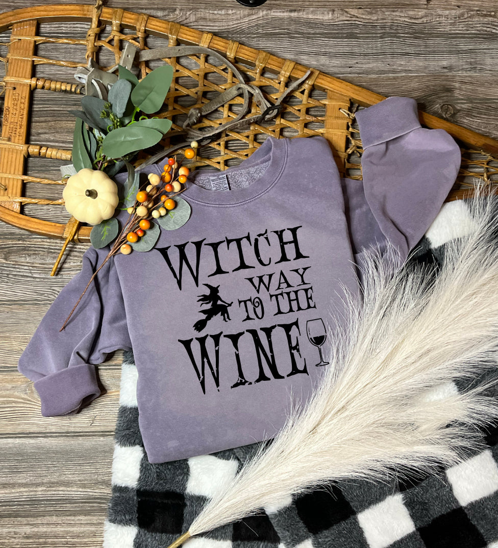 Witch Way to the Wine Crewneck Sweatshirt