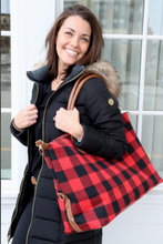 Load image into Gallery viewer, Buffalo Plaid Weekender Bag
