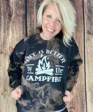 Load image into Gallery viewer, Life is Better by the Campfire Distressed Sweatshirt
