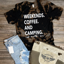 Load image into Gallery viewer, WEEKENDS. COFFEE. AND CAMPING.Graphic Shirt
