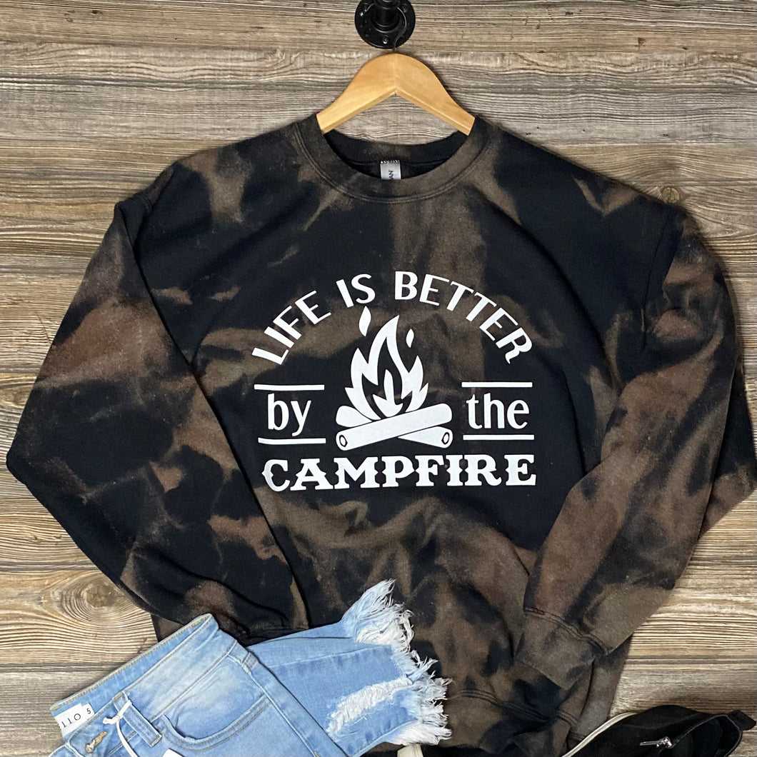 Life is Better by the Campfire Distressed Sweatshirt