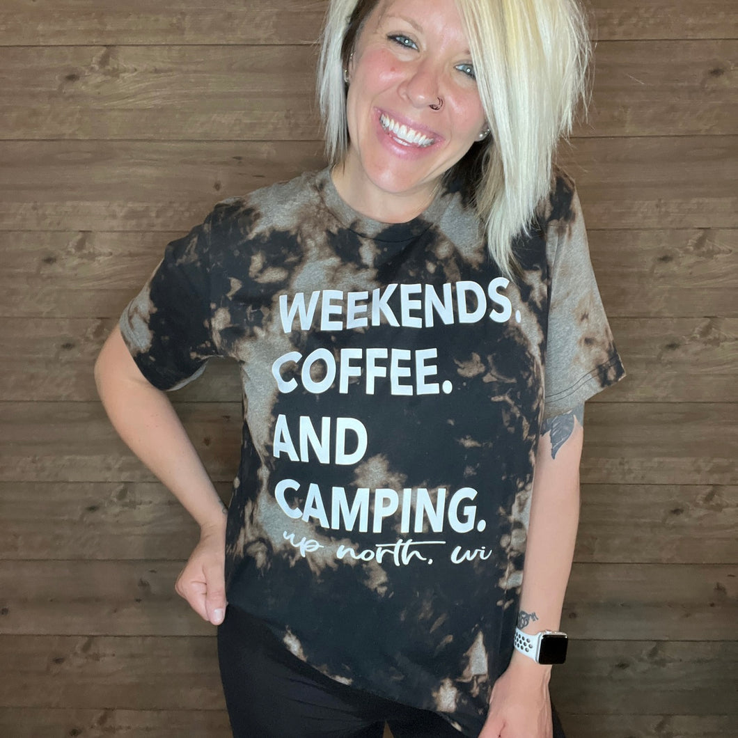 WEEKENDS. COFFEE. AND CAMPING.Graphic Shirt